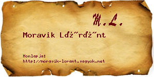 Moravik Lóránt névjegykártya
